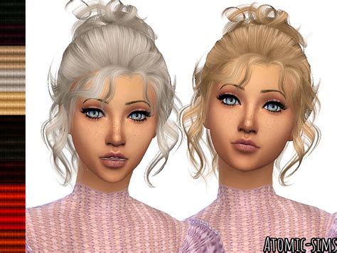 The Sims Resource Curly Bun Hairstyle Cecile Retexture