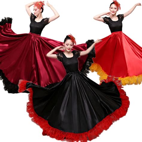 2022 women spanish dance costume classic gypsy dance costume flamenco dress swing skirts