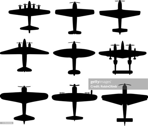 Retro Wwii Airplane Silhouettes High Res Vector Graphic Getty Images