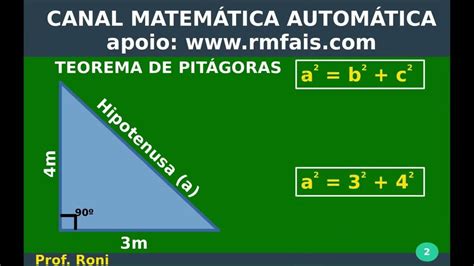 Teorema De Pitágoras Como Calcular A Hipotenusa Youtube