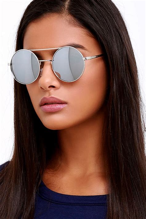 Cool Round Sunglasses Silver Sunglasses Mirrored Sunglasses 16