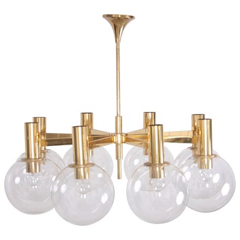 Extra Large Brass Chandelier With Eight Arms By Ott International For