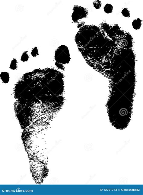 Baby Footprints Icon Child Barefoot Steps Cartoon Vector