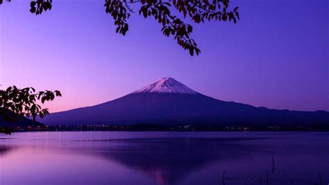 Wallpaper Mount Fuji Japan Landscape Calm Waters