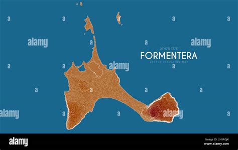 Topographic Map Of Formentera Balearic Islands Spain Vector Detailed
