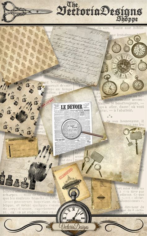 Detective Paper Pack 12 X 12 Inch Printable Paper Crafting Etsy