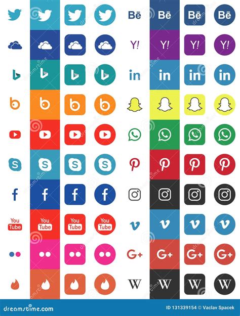 Big Set Of Social Media Icons For Your Business In Simply Design