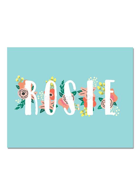 Rosie Personalized Name Sign Printable Art Printable Wall Art Etsy