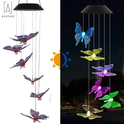 Gustavedesign 29 Solar Led Automatically Color Changing Wind Chimes