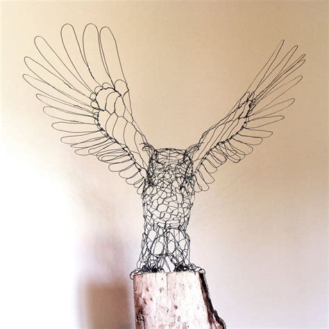 Reserved For Ht Great Horned Owl Wire Sculpture Wire Sculpture Wire