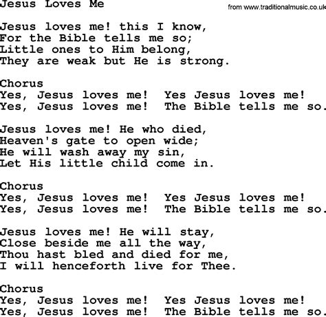 Jesus Loves Me This I Know Lyrics And Song Lyricswalls