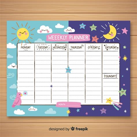 Horarios para clase, horario escolar y horario semanal. Plantilla de horario semanal bonito dibujado a mano ...