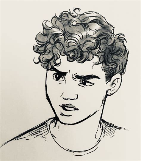Cartoon Curly Hair Boy Drawing Iurd S