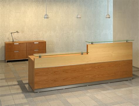 Veneer And Laminate Reception Desk In Curved Or Square Modules
