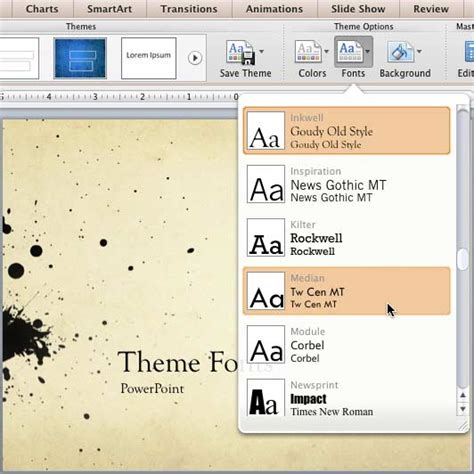 Theme Fonts In Powerpoint 2011 For Mac Powerpoint Tutorials