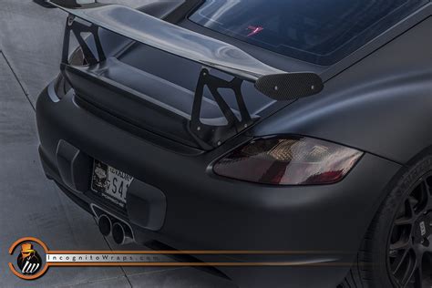 Porsche Cayman S Matte Deep Black — Incognito Wraps