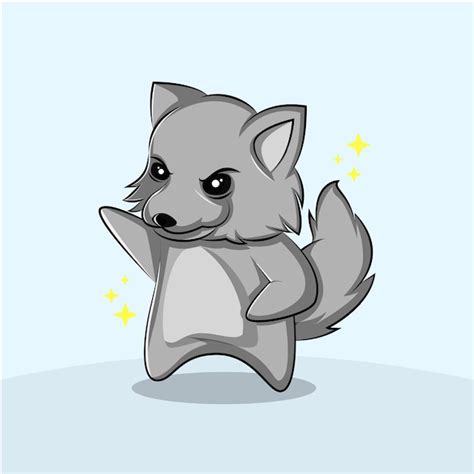 Premium Vector Cute Wolf Cartoon Vector Icon Illustration