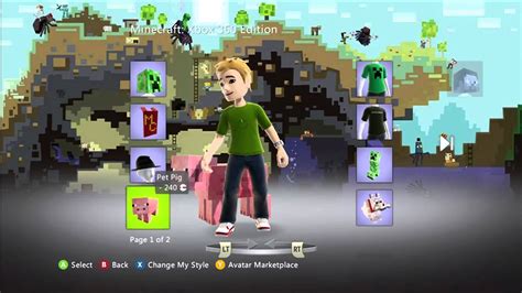 Minecraft Xbox 360 Avatar Accessories Youtube