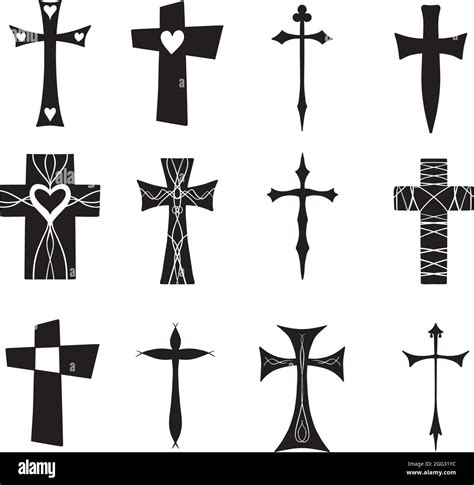 Collection Of Religious Crosses Illustration Vectors Stock Vector Image