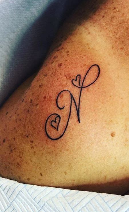 N Tattoo With Heart My Tattoo
