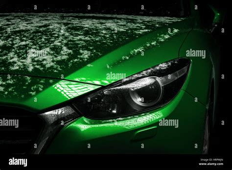 Close Up Of Modern Car Headlights Stock Photo Alamy