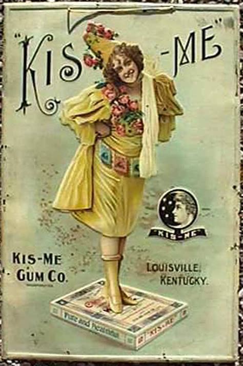 Kis Me Gum Tin Sign Vintage Illustration Vintage Posters Vintage Ads