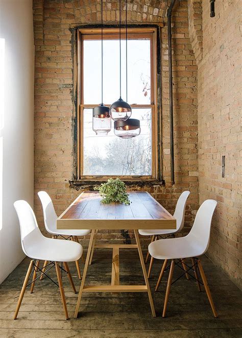 Small Industrial Style Dining Room With Lovely Lighting Decoist