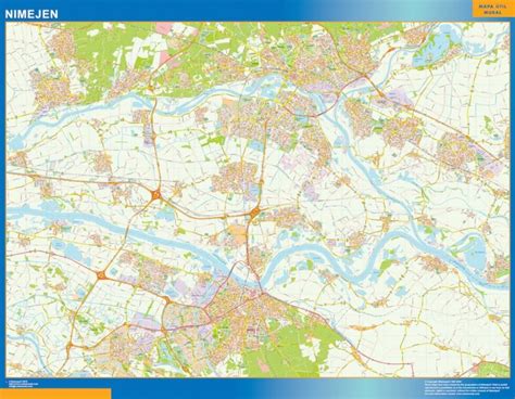 El mapa national países bajos, editado a escala 1/400 000, guarda además otros interesantes contenidos, tales como carreteras pintorescas y miradores, índice de localidades, cuadro de. Mapa Nimejen Países Bajos | Mapas Gigantes de Pared