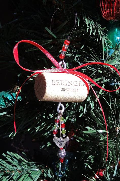 Wine Cork Christmas Tree Ornament Made With Fine Wire Hanger Etsy