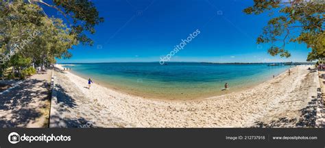 Bribie Island Aus Sept 2018 Beach Bongaree Jetty West Side Stock