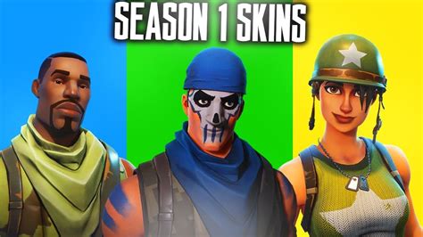 All skins leaked promo skins other outfits sets all packs. ALL SEASON 1 SKINS in FORTNITE! SEASON 1 SKINS SHOWCASE ...