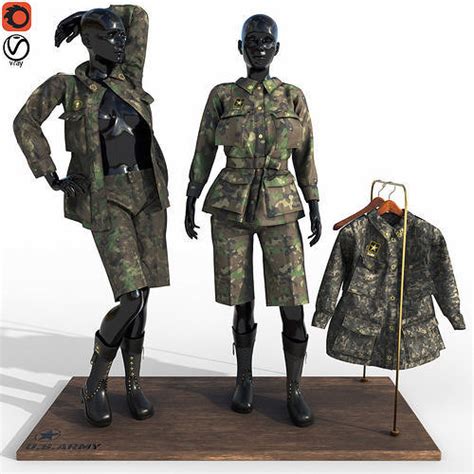 Mannequinvol03 Two Mannequins In Camouflage Uniforms 3d Model Cgtrader