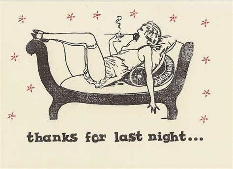 Items Similar To Thanks For Last Night Funny Handstamped Greeting Card On Etsy