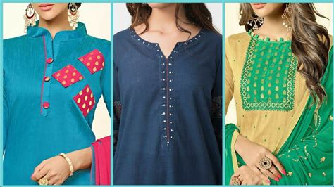 Latest Fashion Lovely Embroidered Neckline Designs New Dresses Youtube