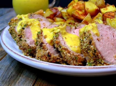 I do love pork if you can control the fat a bit, and there are so many delicious options for side dishes. Pepper Crusted Pork Tenderloin with Savory Mustard Sauce