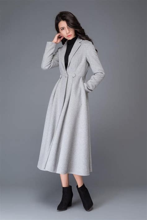 Long Wool Princess Coat Swing Wool Coat Fit Flare Coat Etsy Fit