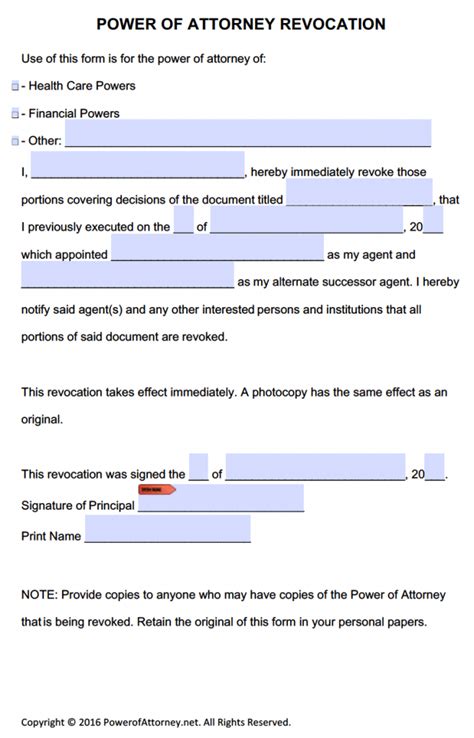 Free Power Of Attorney Templates In Fillable Pdf Format Power Of Attorney