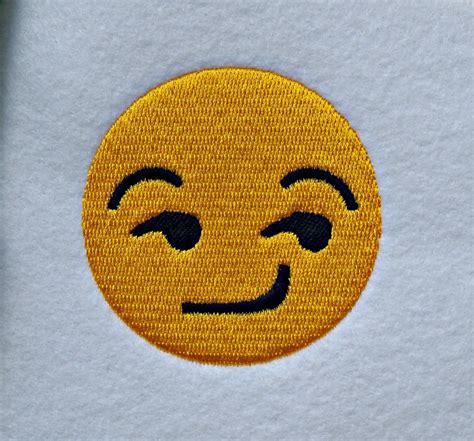 Smirk Emoji Emoticon Machine Embroidery Design Pattern Etsy Singapore