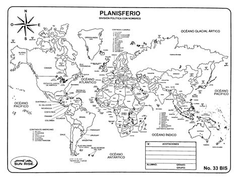 Mapa Planisferio Con Nombres Blanco Y Negro Colorear Mapa Planisferio