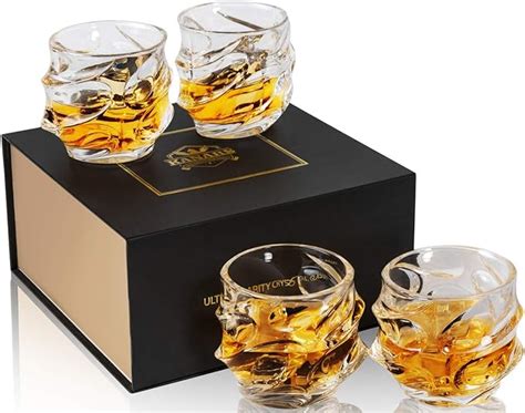 kanars crystal whisky glasses set of 4 everest old fashioned whiskey tasting tumbler 320ml
