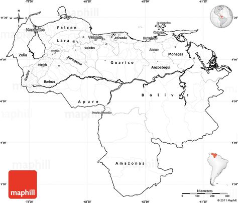 Blank Simple Map Of Venezuela Cropped Outside