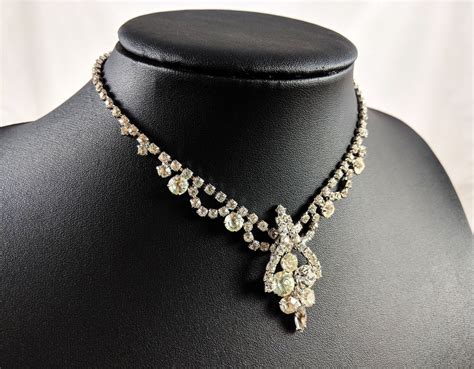 Vintage Sensational Faux Diamond Necklace Jewellery By Weiss Bridal