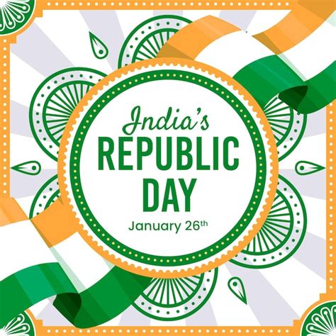 Free Vector Flat Design Indian Republic Day With Flag