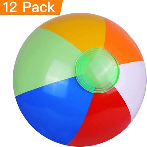 Great Quality 12 Pack Rainbow Beach Balls 12 Inflatable Beach Balls