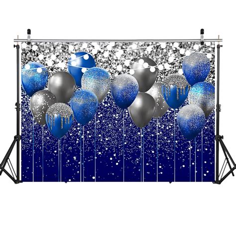 Buy Wolada X Ft Royal Blue Backdrop Happy Birthday Party Backdrop Banner Royal Blue Glitter