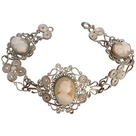Vintage Italian Filigree Cameo Bracelet Jewelry Collection Jewelry