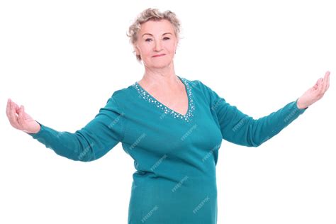 Free Photo Mature Woman Posing On White