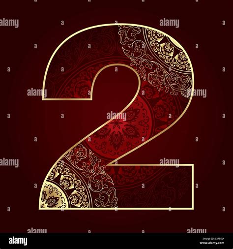 Vintage Number 2 With Floral Swirls Stock Vector Image And Art Alamy