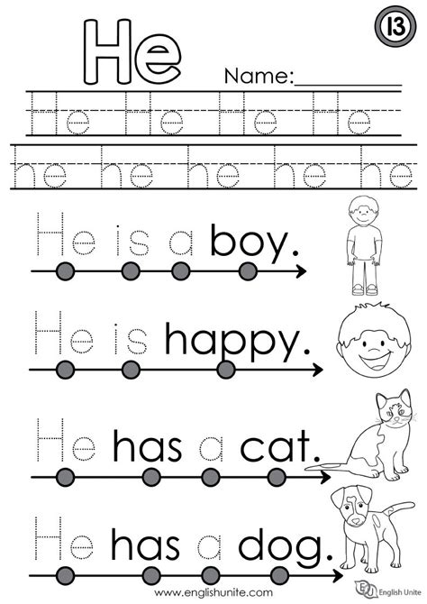 Explore our website for preschool or kindergarten homeschool worksheets for english, math, logical reasoning, shapes, colors, coloring pages and many more. 31 WORKSHEET FOR KINDERGARTEN HE SHE IT