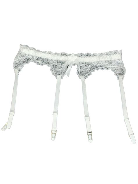 scalloped lace garter belt white model express vancouver